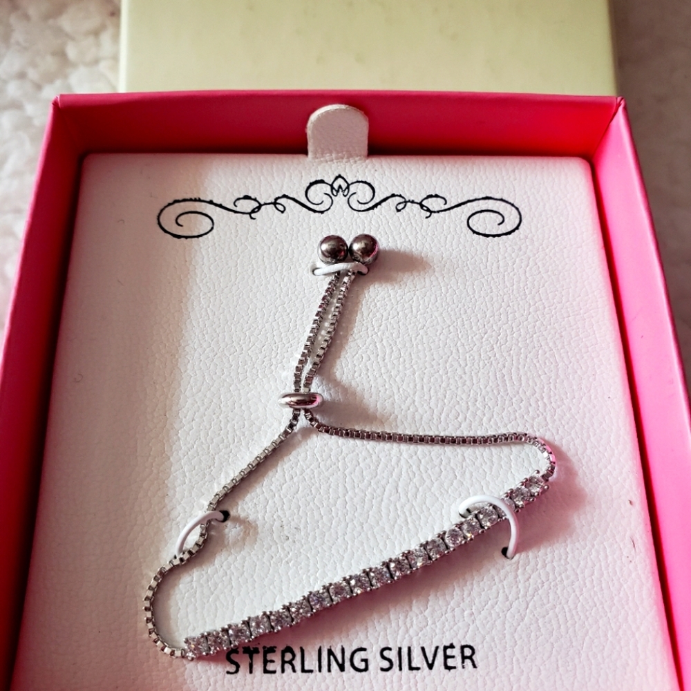 Childrens sterling silver & cz adjustable strand bracelet from Lily Nily